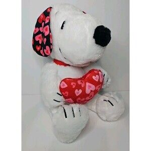 Sitting Snoopy with Heart Plush And Heart Print Ears 12 Inch  Valentine